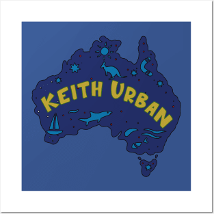 AUSSIE MAP KEITH URBAN Posters and Art